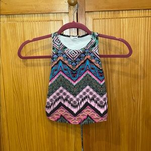 aztec design halter crop top